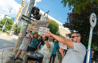 DeFlock Grand Rapids protest highlights local opposition to flock cameras and other issues ahead of commission meeting