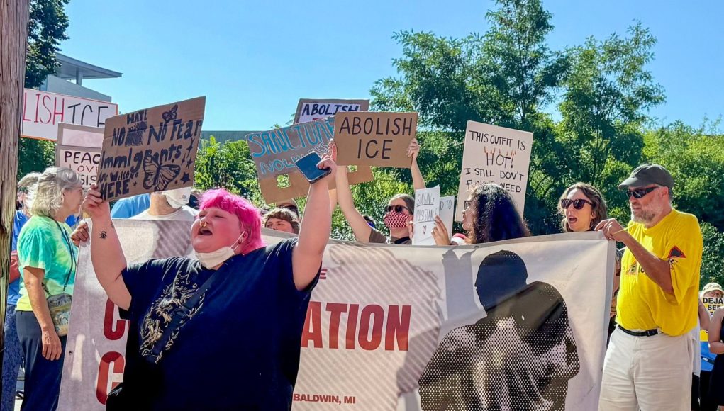 Five protesters arrested after Kent County Indivisible ICE Rally