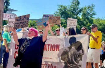 Five protesters arrested after Kent County Indivisible ICE Rally
