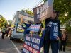 Supporters Crowd the street outside of the Senatorial Debate Prior to its Start